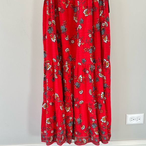 NWT($168) MAX STUDIO FLORAL TIERED COTTON BLEND MAXI
RED FLOATY FLORA Size Med - Picture 7 of 14